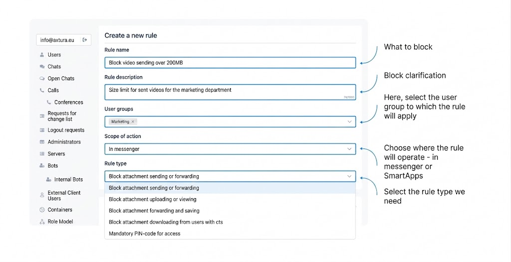 Convenient admin panel